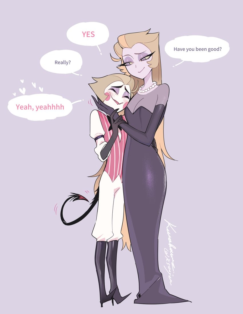 lucifer morningstar and lilith (hazbin hotel) drawn by k500yen