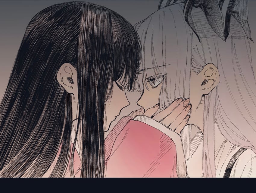 fujiwara no mokou and houraisan kaguya (touhou) drawn by maki_keigo