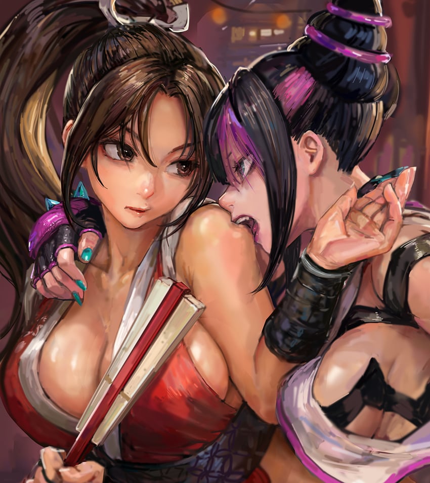 shiranui mai and han juri (street fighter and 3 more) drawn by miche