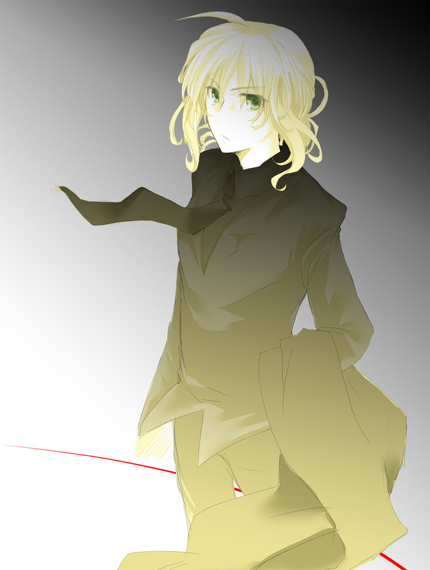 artoria pendragon and saber (fate and 1 more) drawn by kurou_mochi