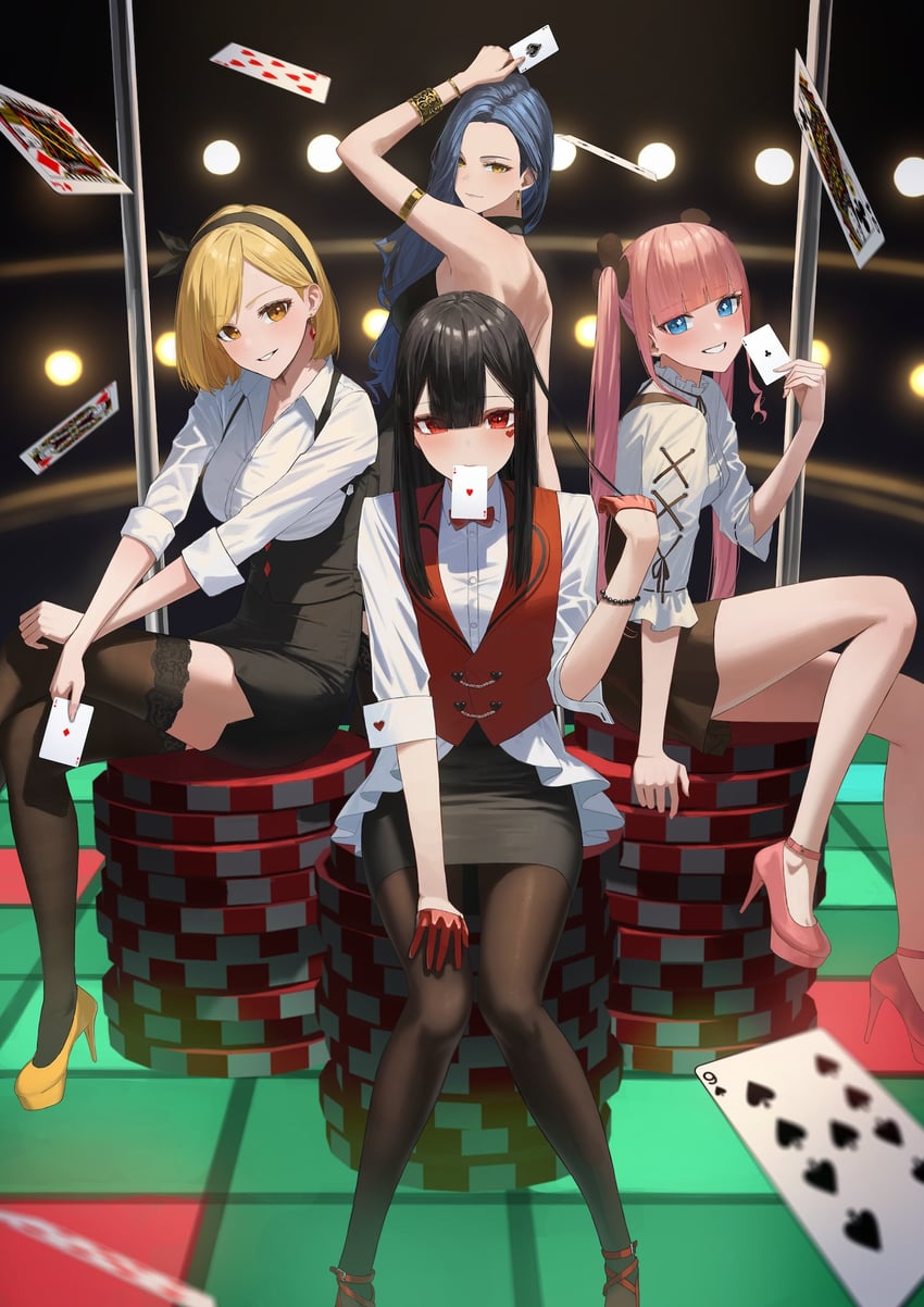 enokawa kokoro, kimishima touka, kunitomi ryouka, and kuroba mitsuha (original and 2 more) drawn by hara_kenshi