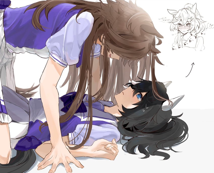 mr. c.b. and katsuragi ace (umamusume) drawn by moyasi_093neko