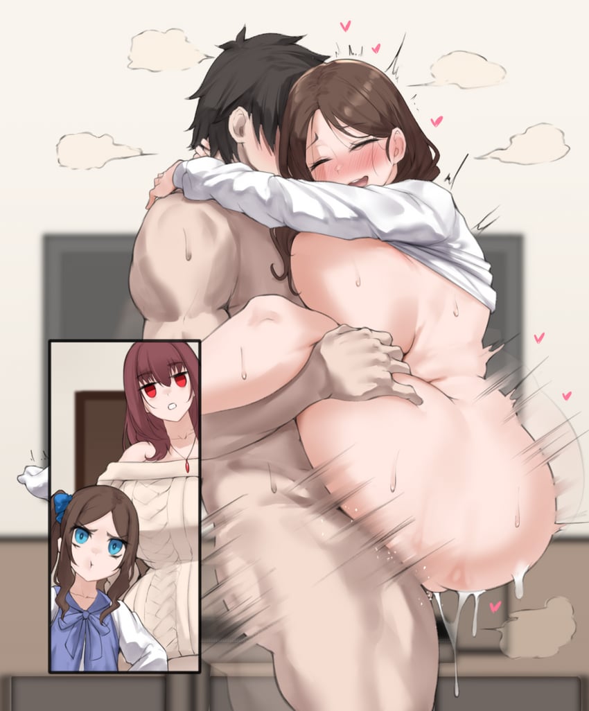 fujimaru ritsuka, scathach, and leonardo da vinci (fate and 1 more) drawn by aster_crowley