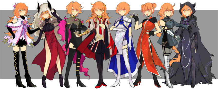 fujimaru ritsuka, merlin, karna, gilles de rais, arjuna, and 5 more (fate and 3 more) drawn by mashugure