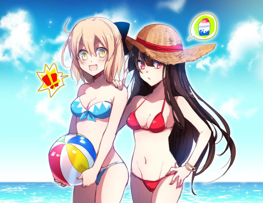 okita souji and oda nobunaga (fate and 1 more) drawn by piroya_(shabushabu)