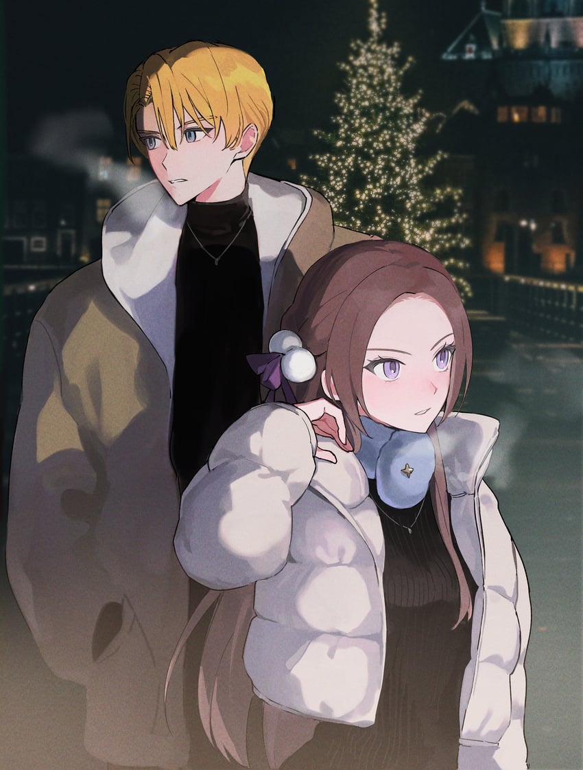 edelgard von hresvelg and dimitri alexandre blaiddyd (fire emblem and 1 more) drawn by ikaikakka