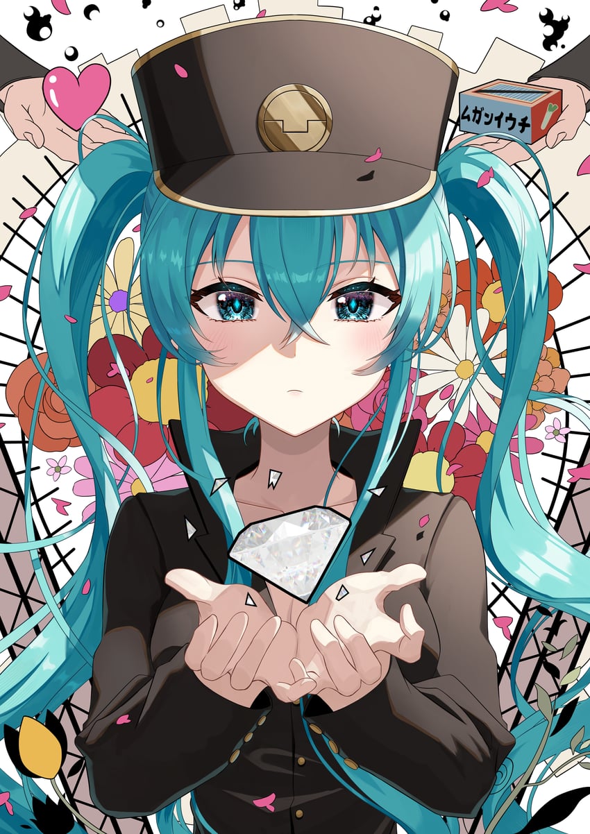 hatsune miku (vocaloid and 1 more) drawn by tatyaoekaki