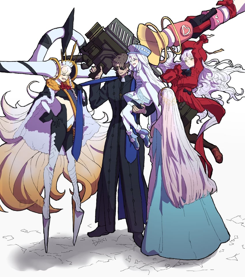 kotomine kirei, anastasia, caren hortensia, viy, olga marie animusphere, and 3 more (fate and 1 more) drawn by syuugou_11