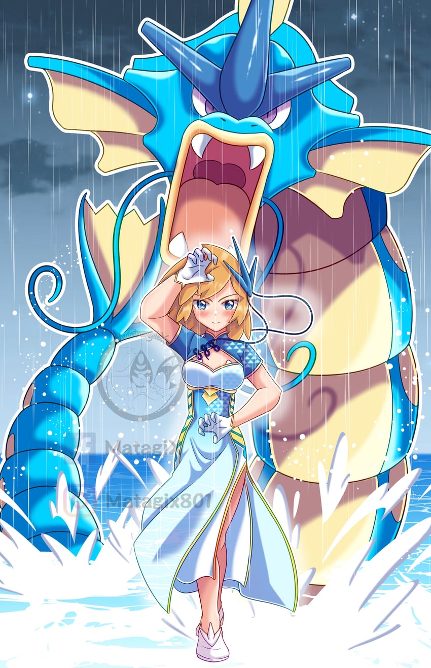 misty and gyarados (pokemon and 1 more) drawn by usako_tsukimivt