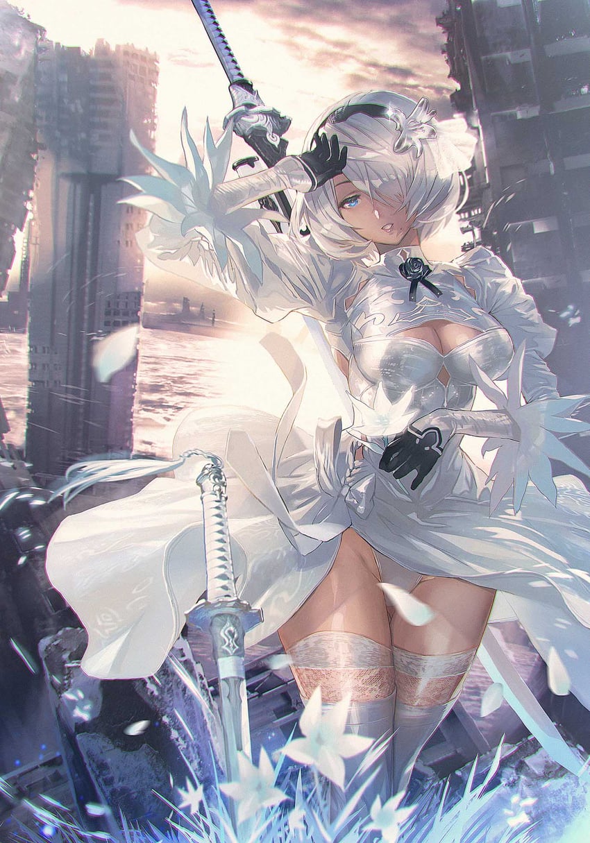2b (nier and 1 more) drawn by maeshima_shigeki