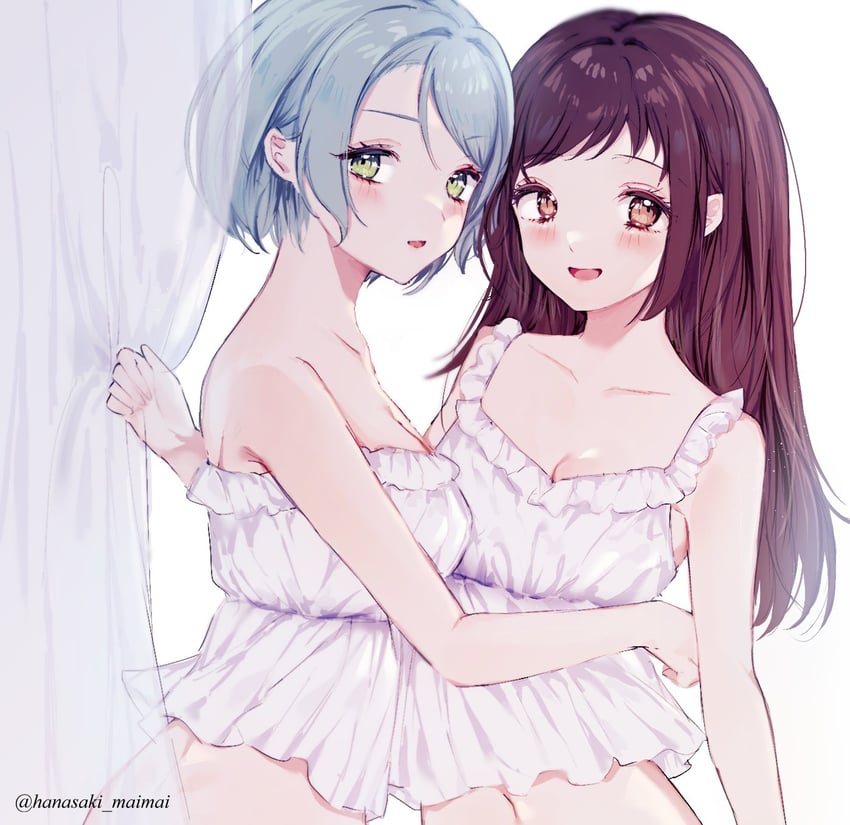hikawa sayo and hazawa tsugumi (bang dream!) drawn by sakurahara