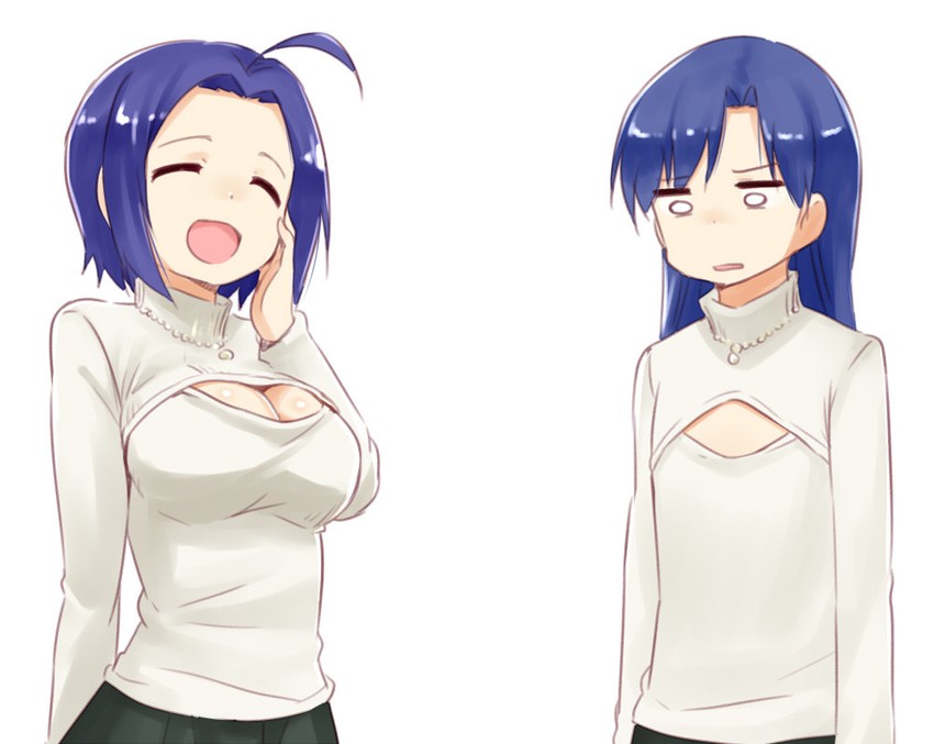 kisaragi chihaya and miura azusa (idolmaster) drawn by nagian