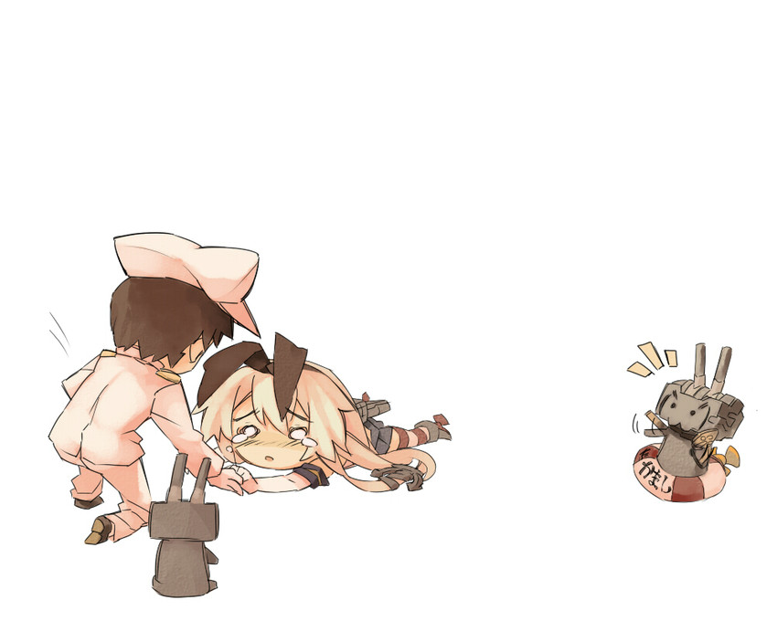admiral, shimakaze, and rensouhou-chan (kantai collection) drawn by itsukia
