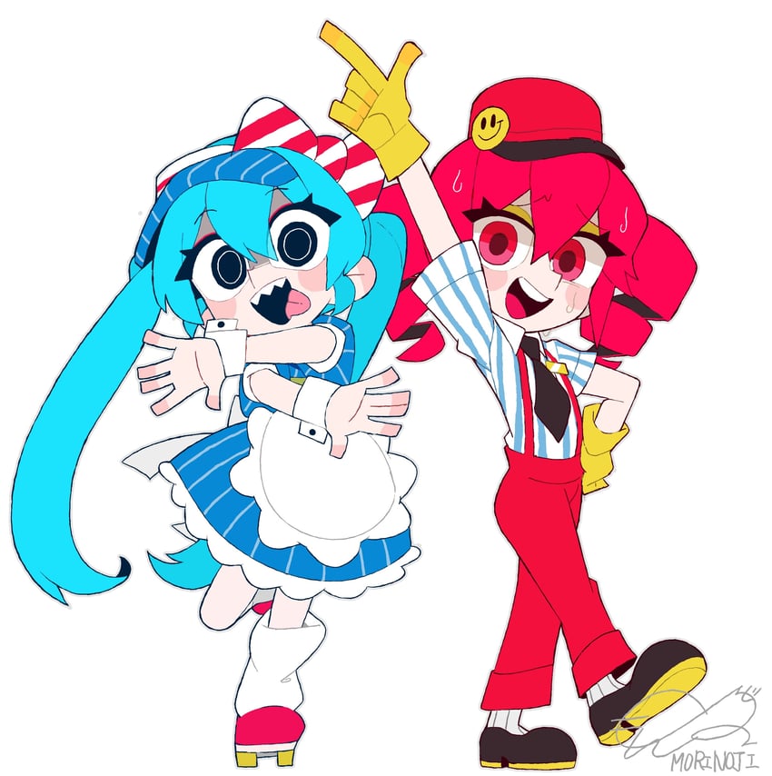 hatsune miku and kasane teto (vocaloid and 2 more) drawn by mori_no_ji