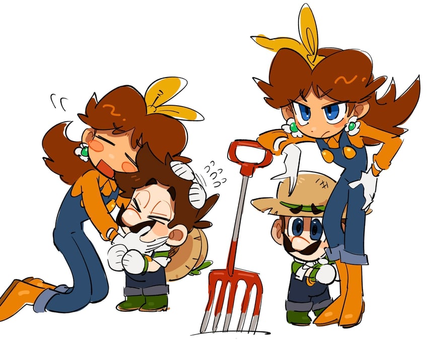 luigi and princess daisy (mario and 2 more) drawn by mimimi_(mimimim9999)