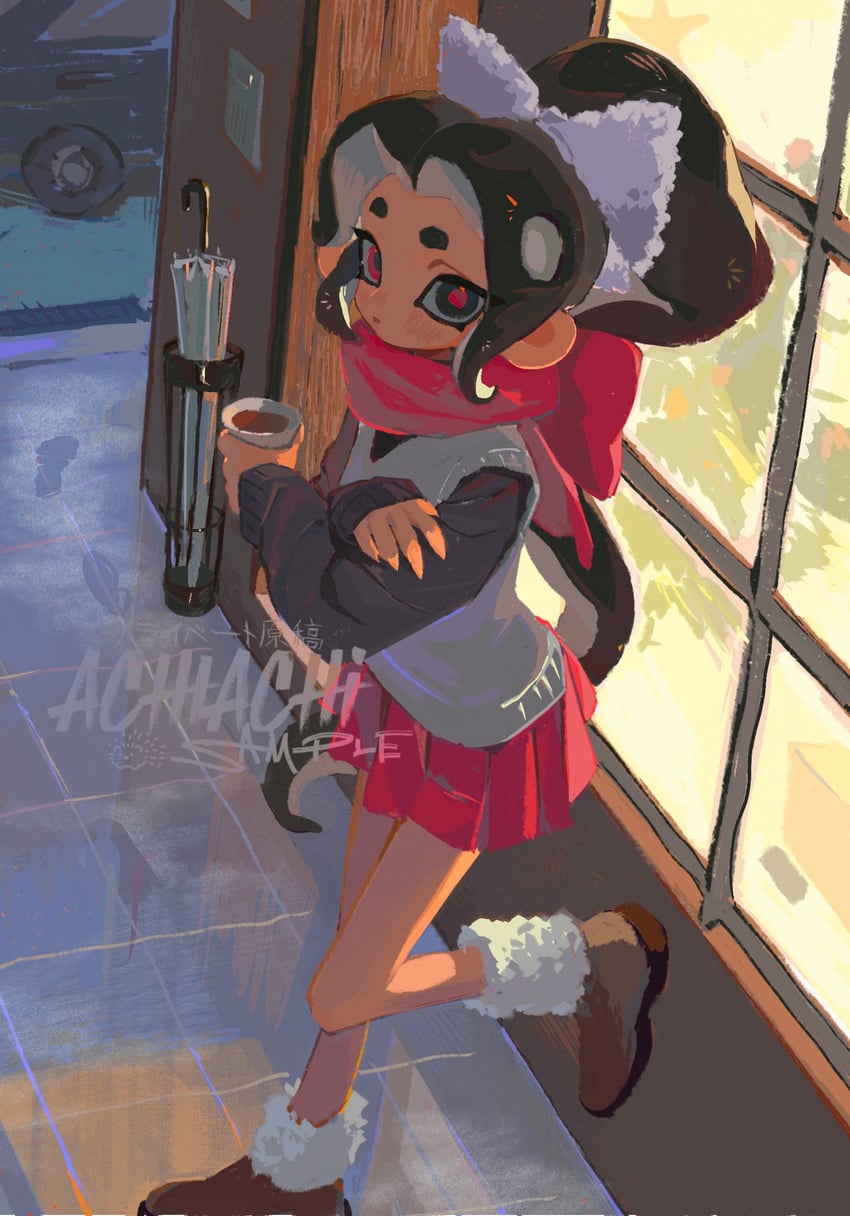 octoling player character and octoling girl (splatoon) drawn by cyrenaci