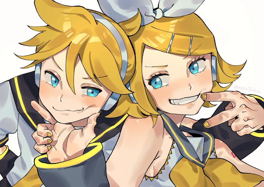 kagamine rin and kagamine len (vocaloid) drawn by nadie_tadano