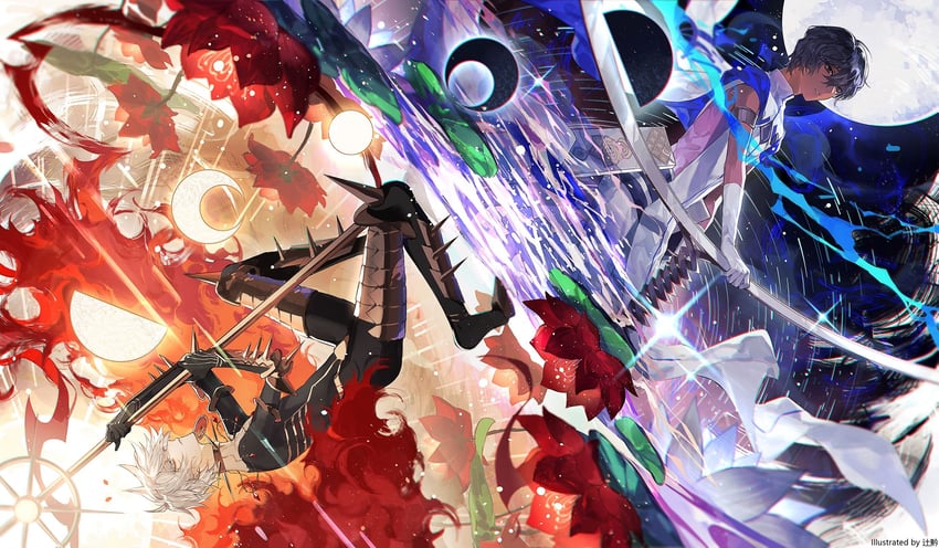 karna and arjuna (fate and 4 more) drawn by sqloveraven