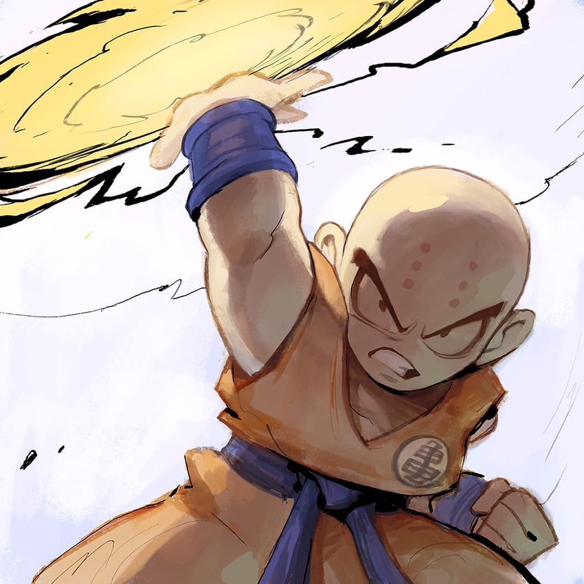 kuririn (dragon ball and 1 more) drawn by garrett_hanna