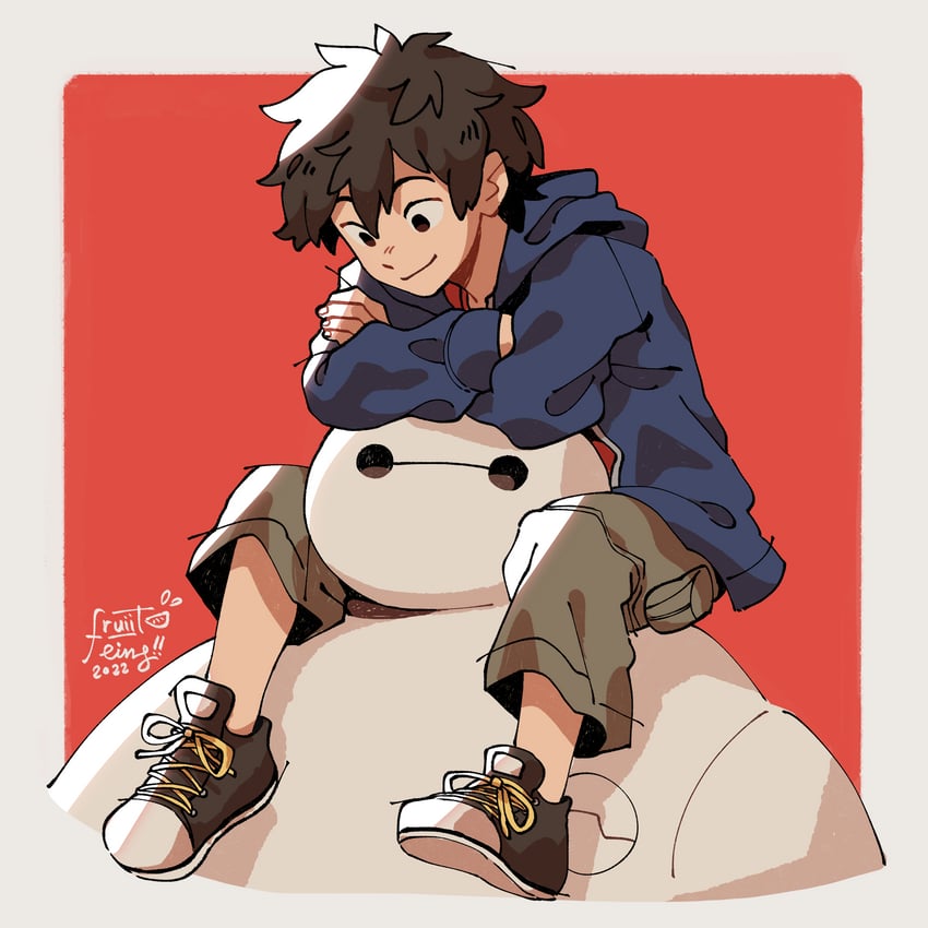 baymax and hiro hamada (big hero 6) drawn by fruiitlins
