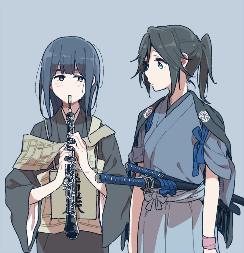 yoroizuka mizore and kasaki nozomi (hibike! euphonium and 2 more) drawn by ree_(re-19)