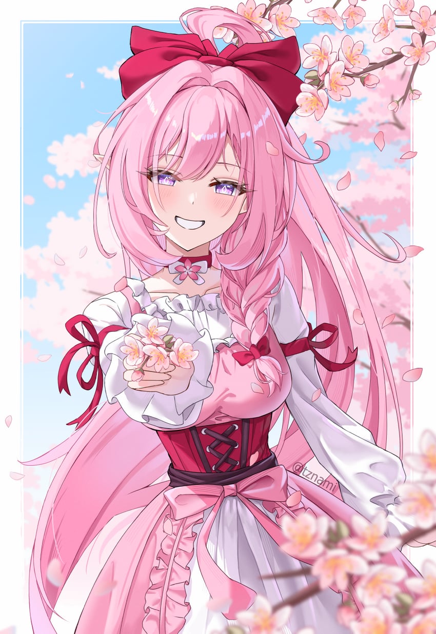 elysia (honkai and 1 more) drawn by nami_(tznami)