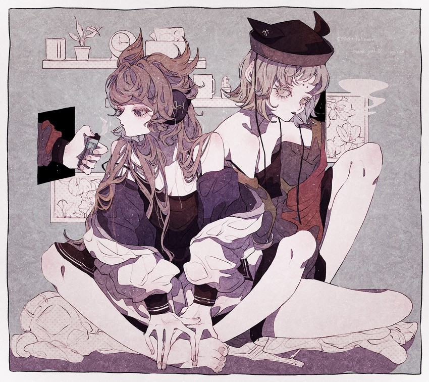 toyosatomimi no miko and matara okina (touhou) drawn by orabi
