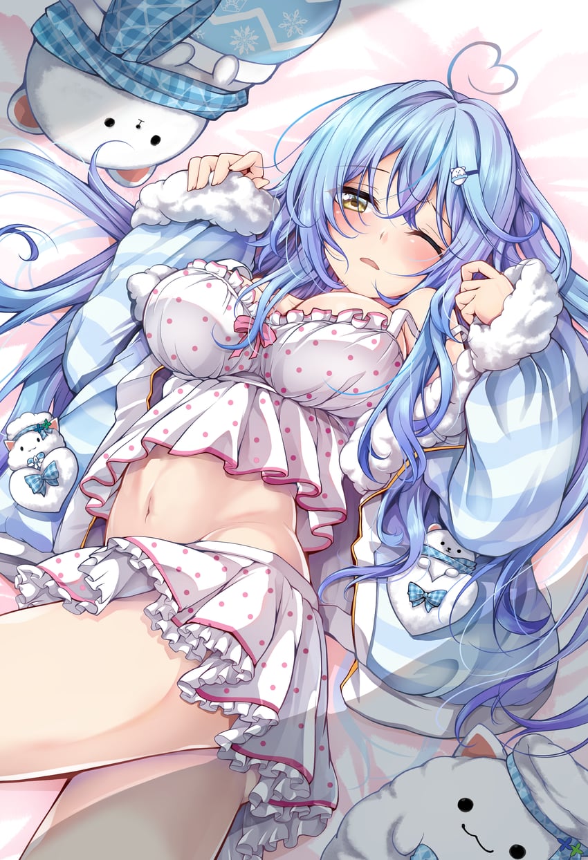 yukihana lamy, daifuku, and yukimin (hololive) drawn by maineko_ruru