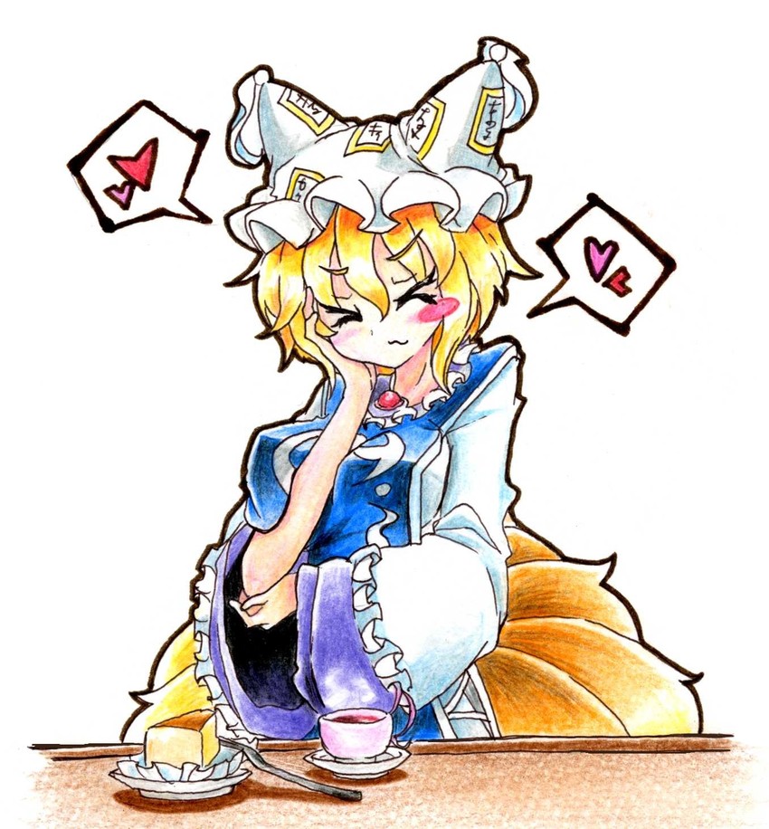 yakumo ran (touhou) drawn by gokuu_(acoloredpencil)