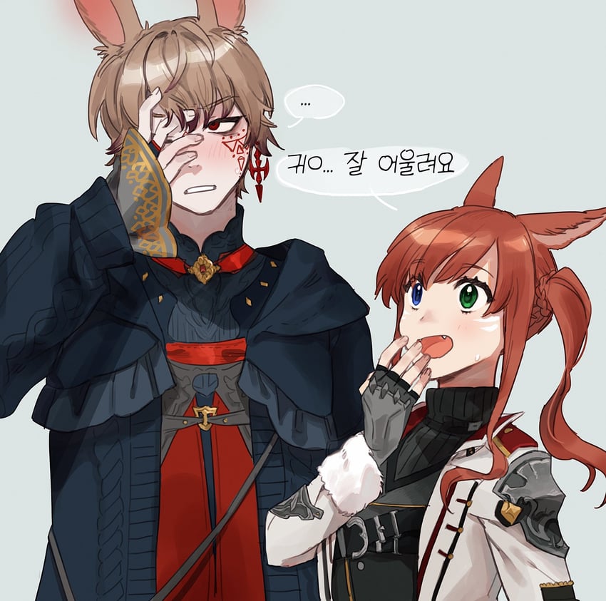loifa and lalah jinjahl (final fantasy and 1 more) drawn by gg_dal