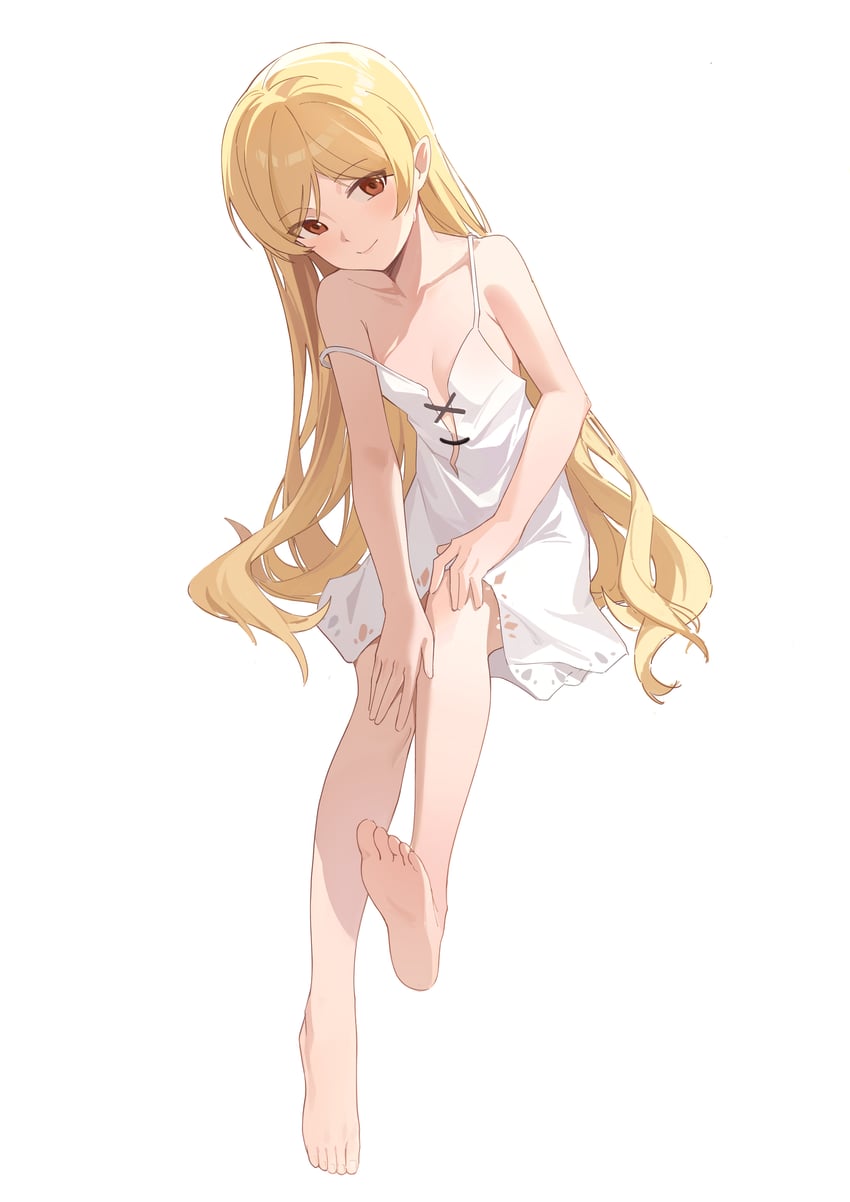 oshino shinobu and kiss-shot acerola-orion heart-under-blade (monogatari) drawn by ke'ai_qu_qu