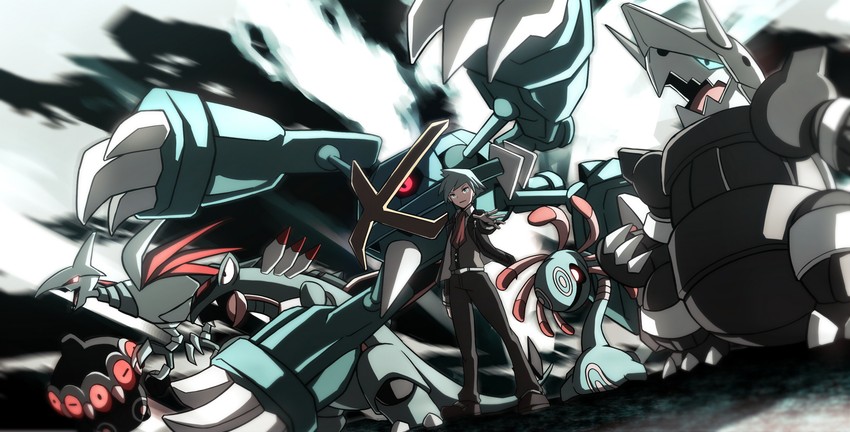 steven stone, metagross, aggron, skarmory, cradily, and 3 more (pokemon and 1 more) drawn by asumakobayashi