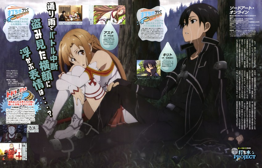 asuna, kirito, klein, and heathcliff (sword art online) drawn by yonezawa_masaru