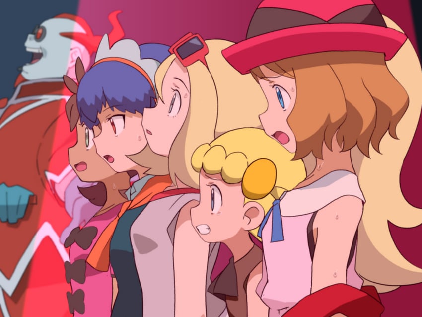 serena, shauna, bonnie, korrina, miette, and 1 more (pokemon and 1 more) drawn by hitsugi_mc