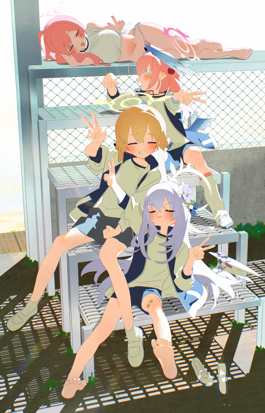 koharu, hanako, hifumi, and azusa (blue archive) drawn by bm_tol