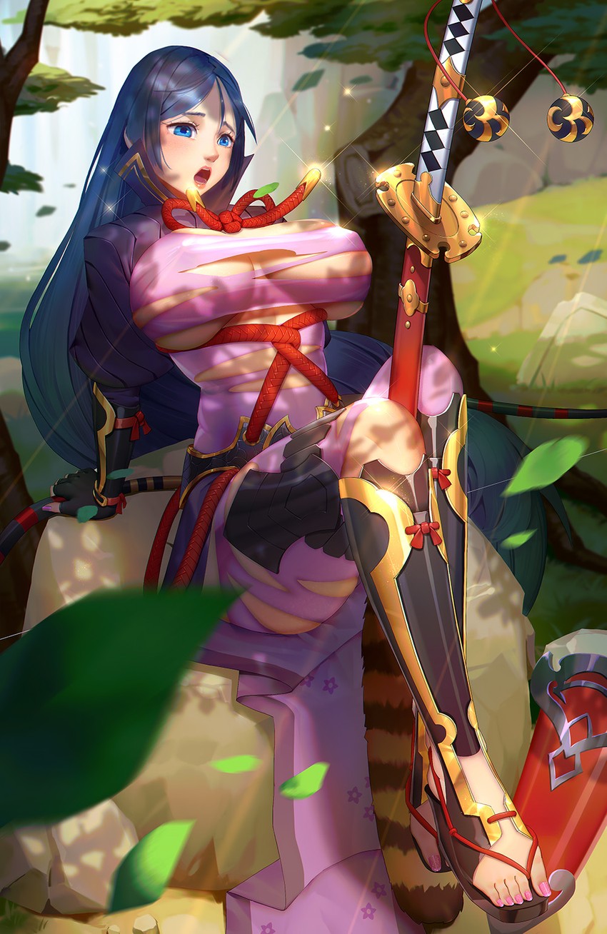 minamoto no raikou (fate and 1 more) drawn by baschyf