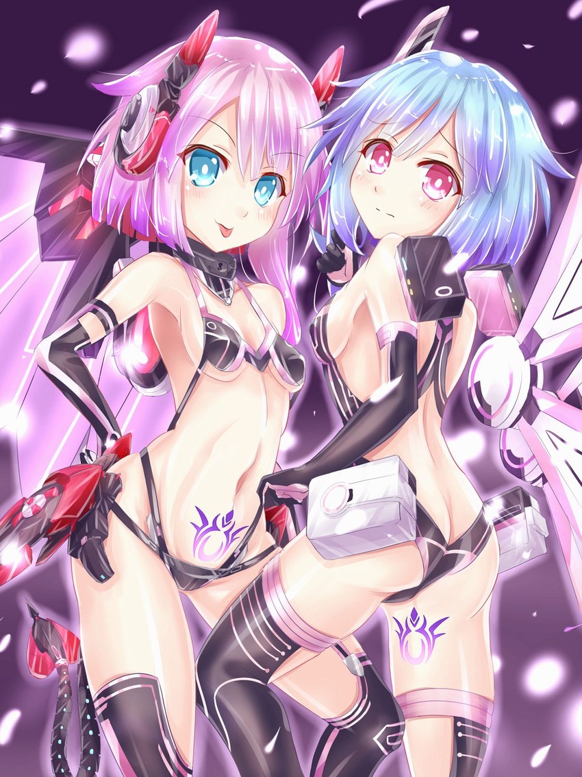 rom, ram, white sister ram, and white sister rom (neptune and 1 more) drawn by kazuneko_(wktk1024)
