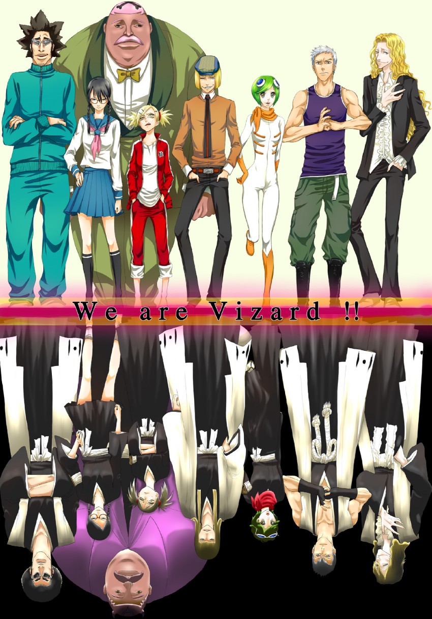 hirako shinji, sarugaki hiyori, yadoumaru lisa, muguruma kensei, kuna mashiro, and 3 more (bleach and 1 more) drawn by ai_(ai1470)