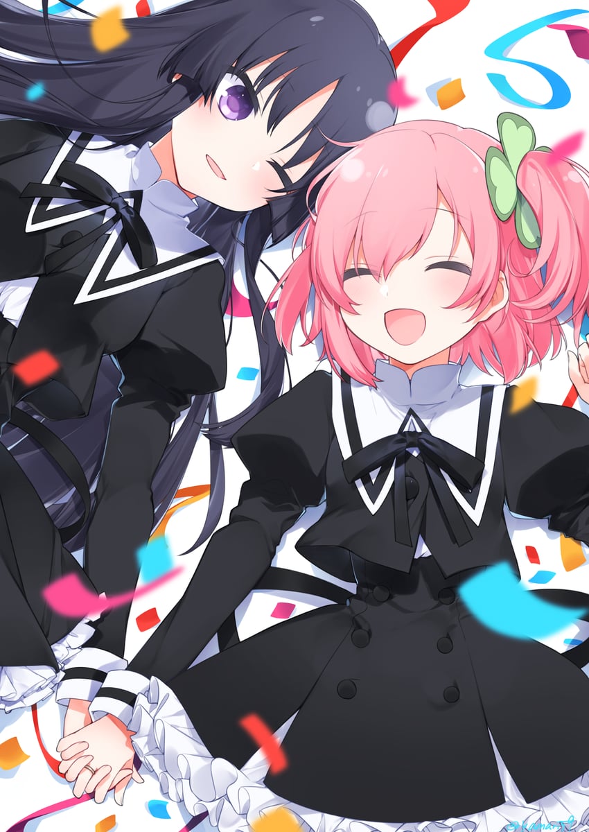 hitotsuyanagi riri and shirai yuyu (assault lily) drawn by mari_(rodoney-kiara)