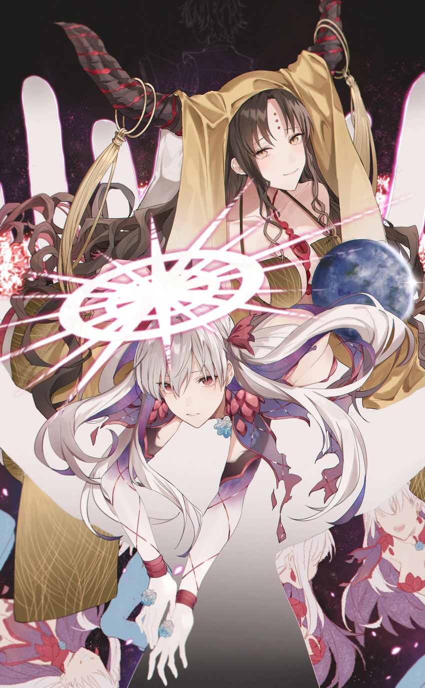 sessyoin kiara, hans christian andersen, and kama (fate and 1 more) drawn by yurumawari