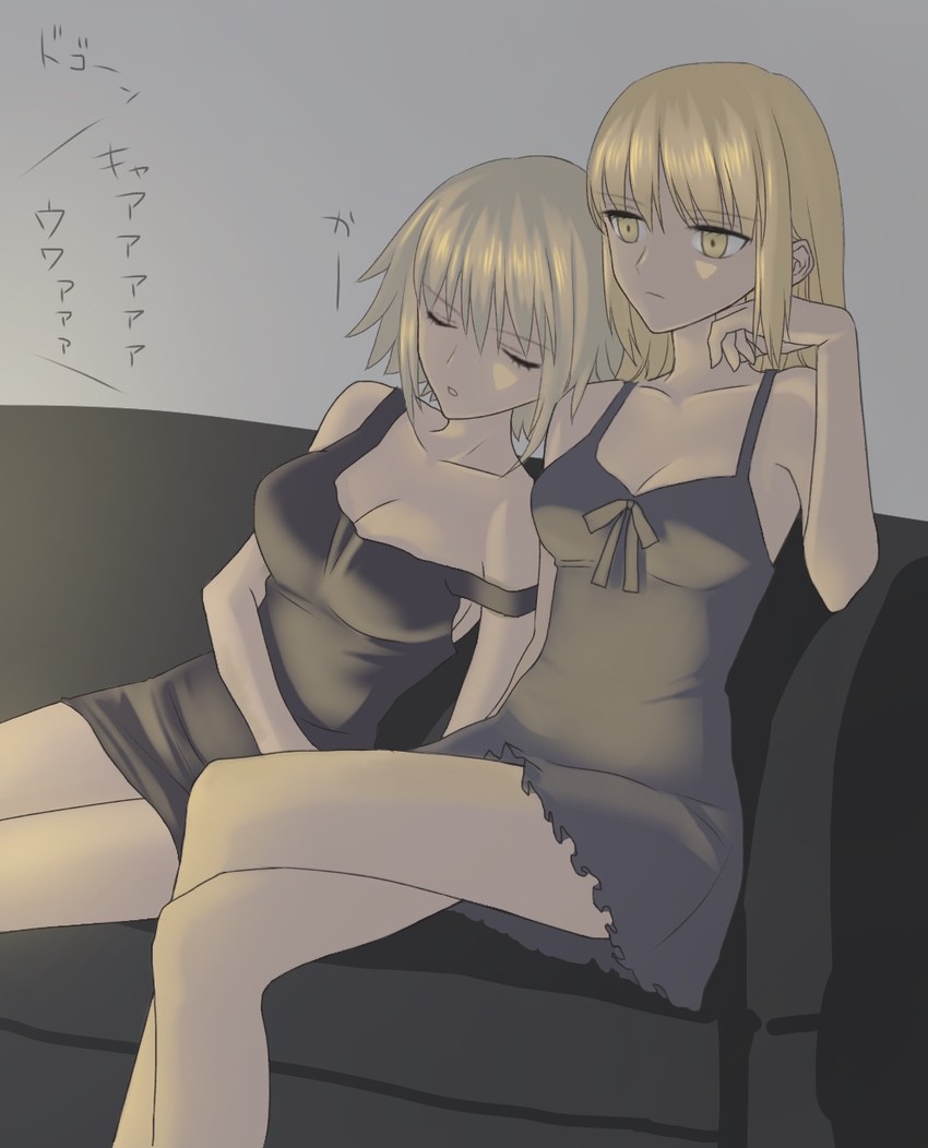 artoria pendragon, jeanne d'arc alter, and saber alter (fate and 1 more) drawn by nipi27