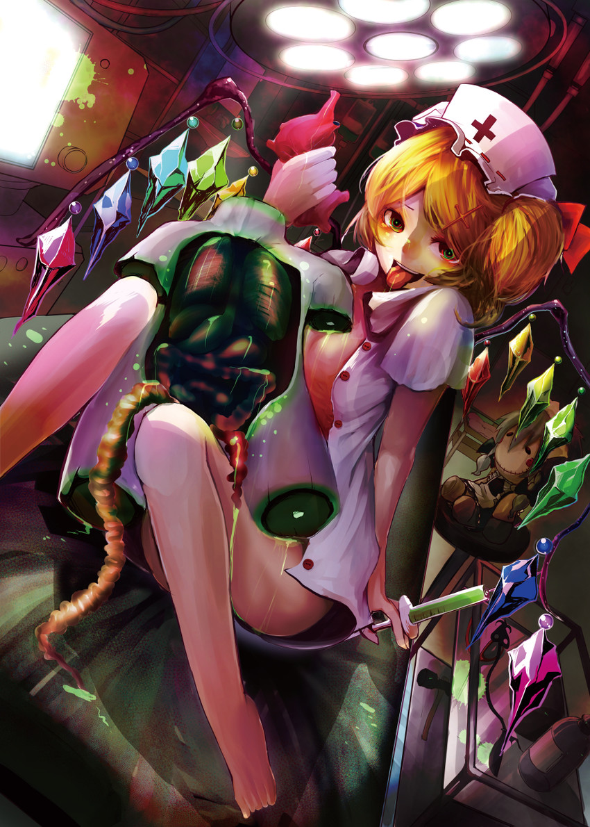 flandre scarlet and izayoi sakuya (touhou) drawn by jonasan_(bad-t)