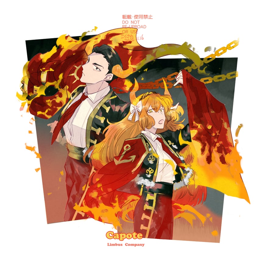 ishmael and meursault (project moon and 1 more) drawn by ko_bammm
