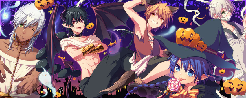 aladdin, alibaba saluja, judal, ja'far, masrur, and 1 more (magi the labyrinth of magic) drawn by chiyu_(silverxxxx)