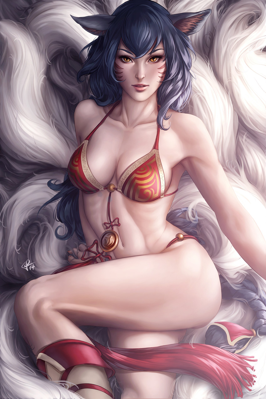 ahri (league of legends) drawn by aivablue
