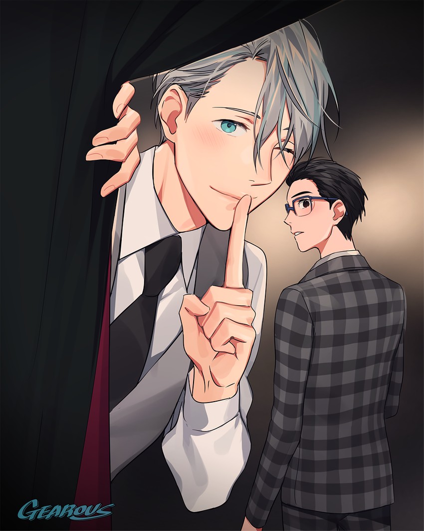 katsuki yuuri and viktor nikiforov (yuri!!! on ice) drawn by gearous