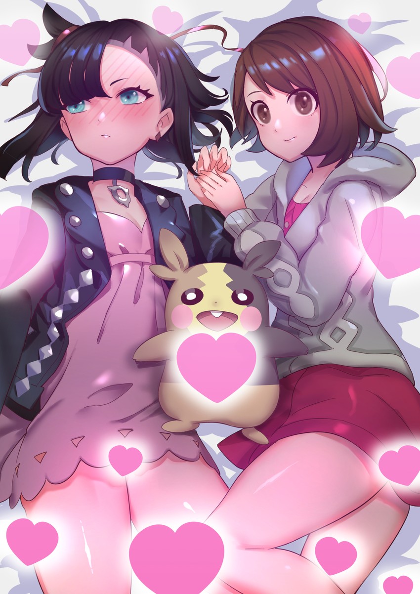 marnie, gloria, and morpeko (pokemon and 1 more) drawn by haowei_wu