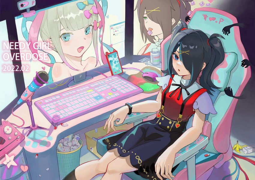 chouzetsusaikawa tenshi-chan and ame-chan (needy girl overdose) drawn by jintianyefanma