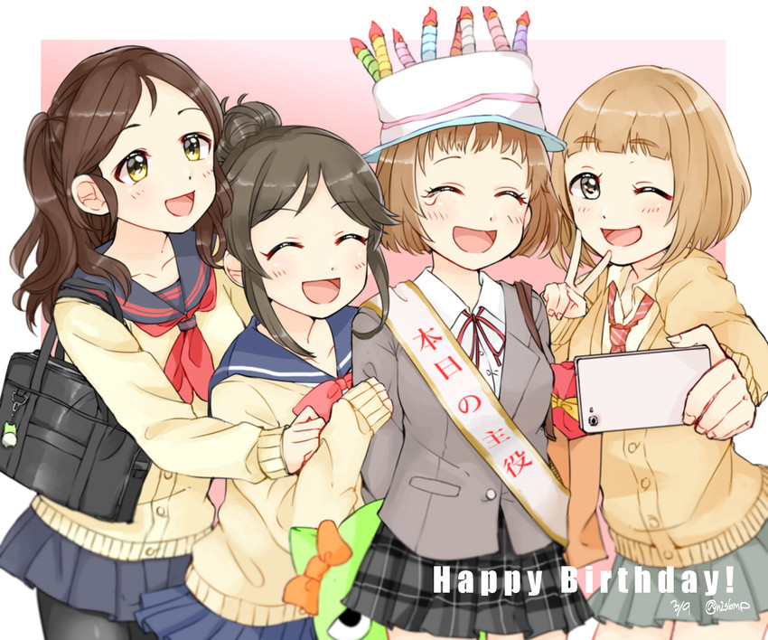 kitami yuzu, pina korata, ayase honoka, momoi azuki, and kudo shinobu (idolmaster and 2 more) drawn by choko_omochi