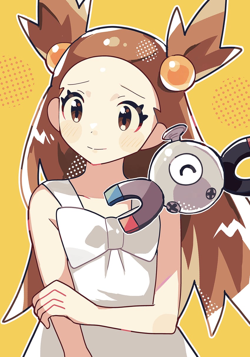 magnemite and jasmine (pokemon and 1 more) drawn by anidler91